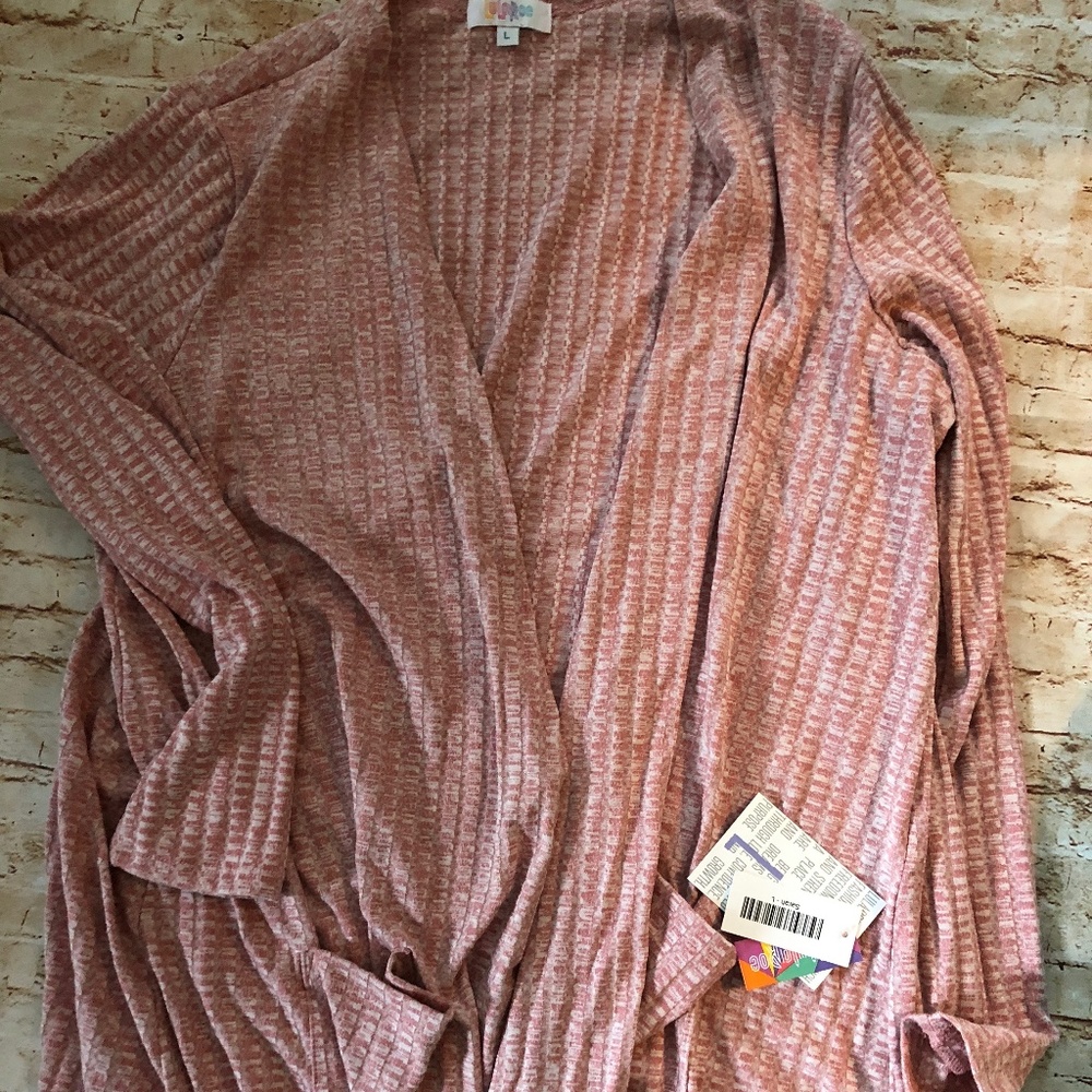 LulaRoe Mauve Long "Sarah" sweater L